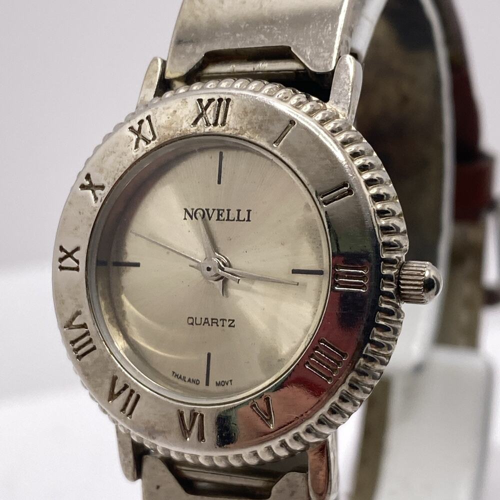 Novelli Womens Silver Tone Brown Watch New Battery